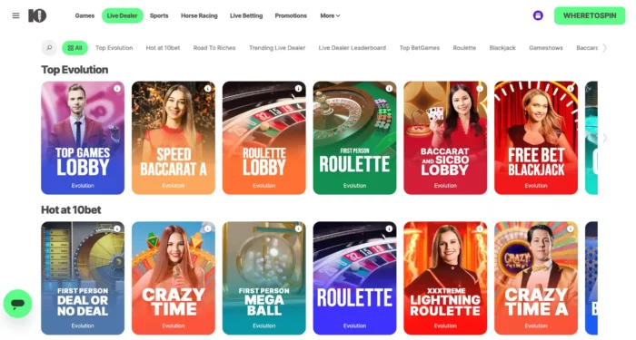 10bet Casino Live Casino Sa