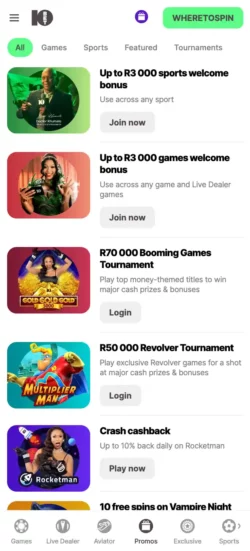 10bet Casino Mobile Promo Sa