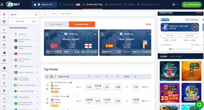 20bet Casino Sports Za